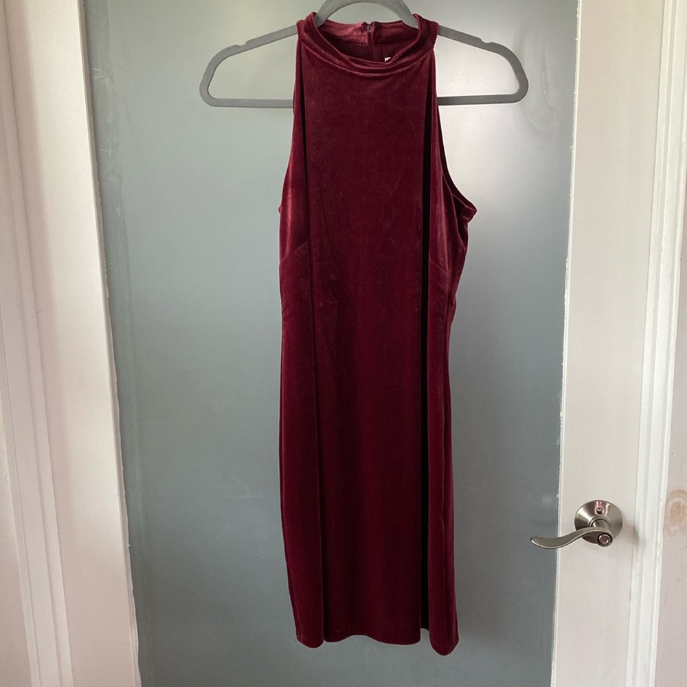 Maroon Velvet White House Black Market Dress